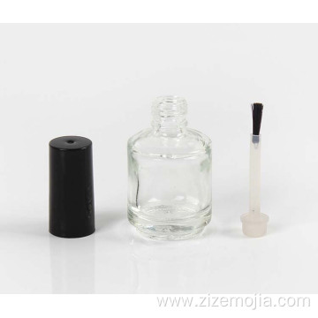 Empty custom round glass 15ml nail polish bottle